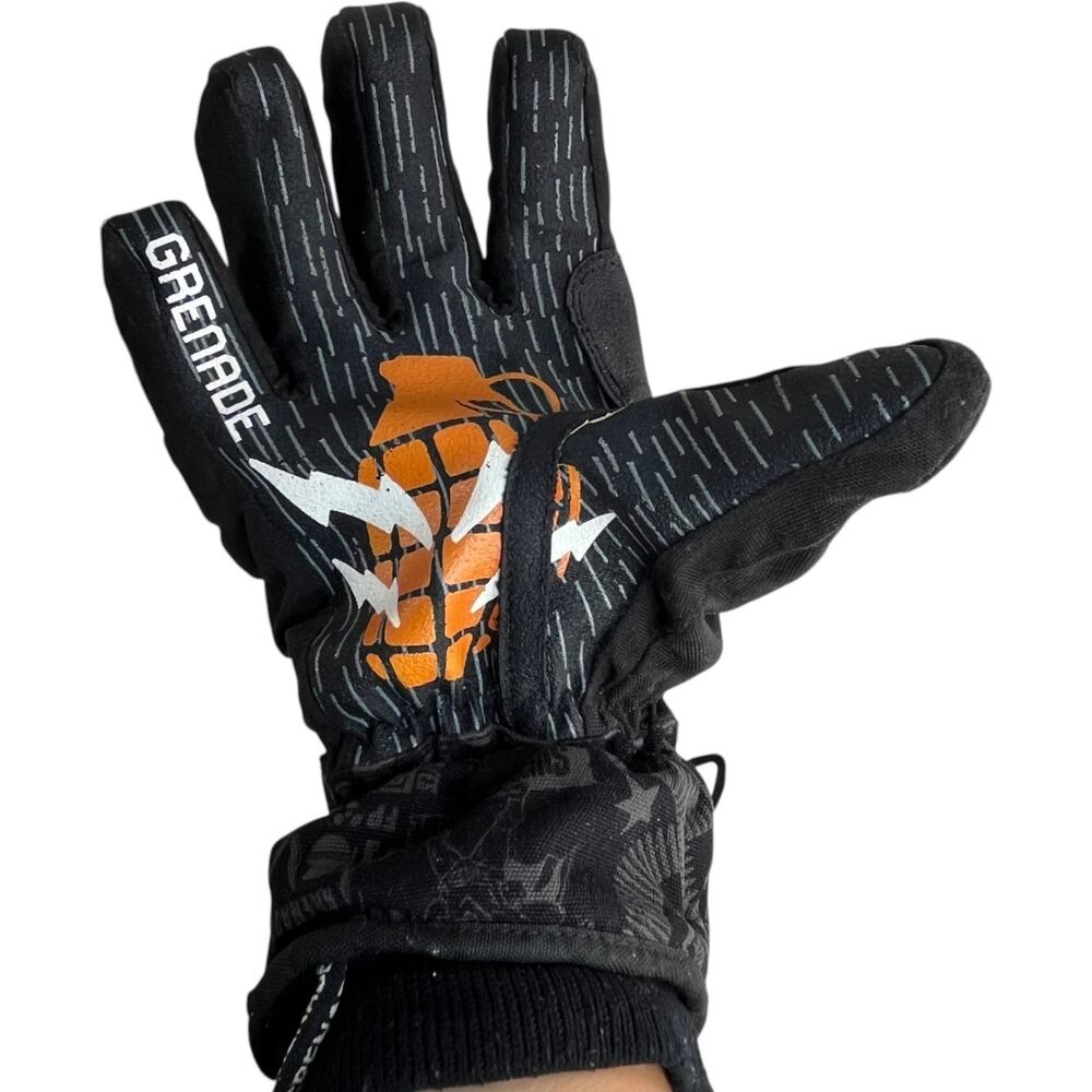 Grenade Ski Snowboard Gloves Black Orange Winter Insulated Medium - Picture 4 of 8